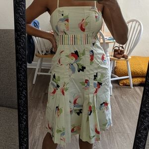 Anthropology Strapless / Spaghetti pleated dress